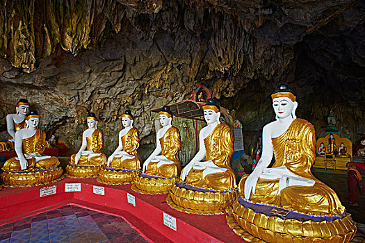 佛像,洞穴,缅甸,亚洲