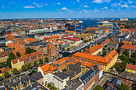 哥本哈根,上面,教堂,我们,城区,丹麦