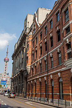 上海,城市风光,街头,古建筑
