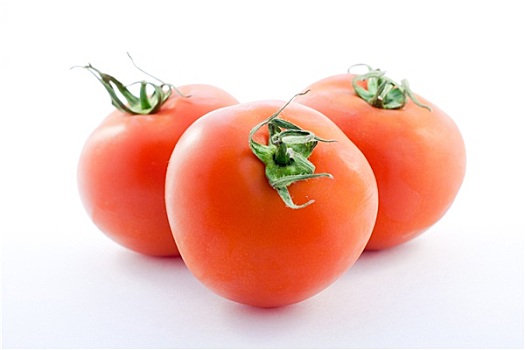 三个,西红柿,白色背景