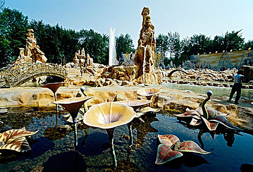 风景,水,植物,兄弟,电影,世界,2003年,公园,德国,博特罗普,鲁尔区,北莱茵威斯特伐利亚,欧洲