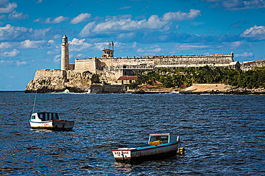 渔船,湾,正面,哈瓦那,古巴
