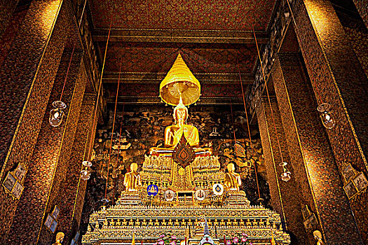 黄金,佛像,小教堂,曼谷,泰国