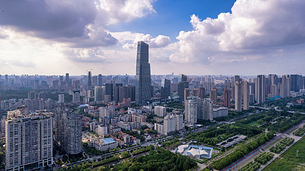 武汉天地企业中心高楼城市航拍
