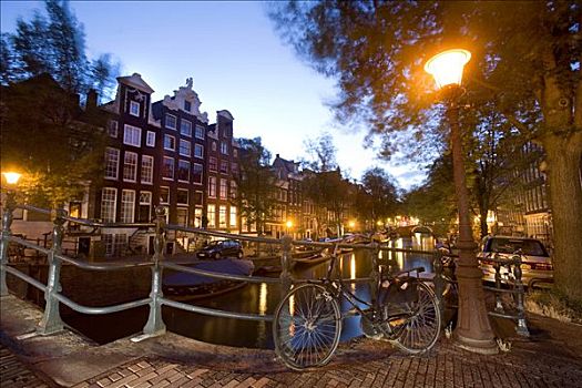 运河,阿姆斯特丹,荷兰,欧洲