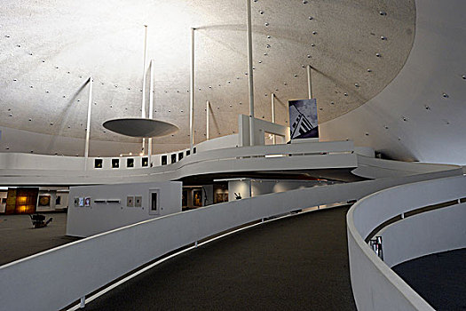 室内,国家博物馆,建筑师,奥斯卡-涅梅耶,巴西利亚,联邦,地区,巴西,南美