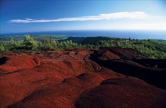 红色,沙子,威美亚峡谷,考艾岛,夏威夷,美国,北美