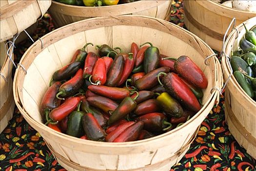 辣椒,篮子,农贸市场