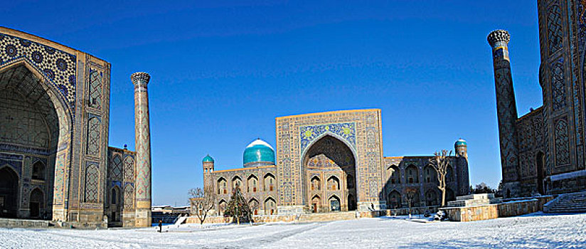 乌兹别克斯坦,撒马尔罕,拉吉斯坦,雪