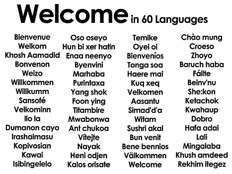 欢迎,书写,不同,语言文字