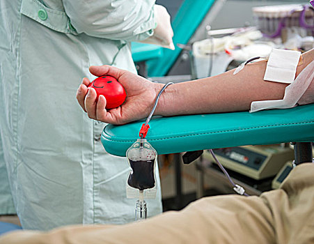 献血,捐赠,球,拿着