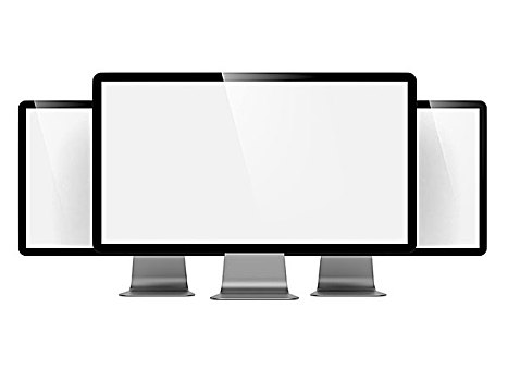电脑显示器,隔绝,白色背景