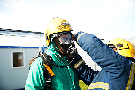 消防员,培训,放,燃烧,头盔,英国