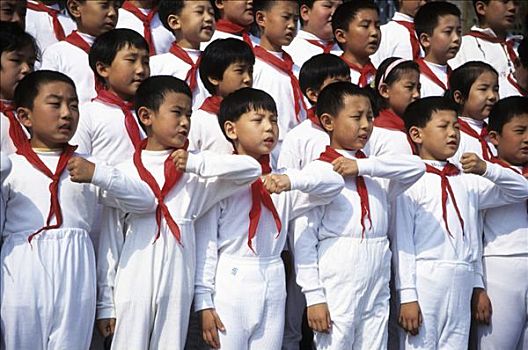 学童,制服,列队,北京,中国