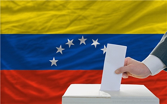 男人,投票,选举,委内瑞拉,正面,旗帜