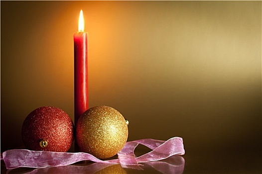 圣诞节,彩球,红色,蜡烛,背景