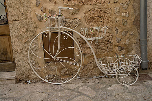 老,自行车,瓦尔德摩莎,马略卡岛,巴利阿里群岛,西班牙,欧洲