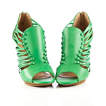 绿色,鞋,优雅,白色