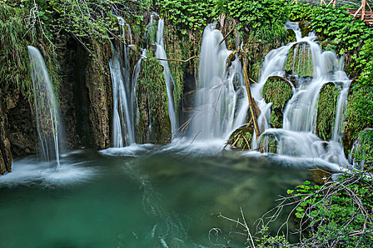 克罗地亚,十六湖国家公园,瀑布,大幅,尺寸