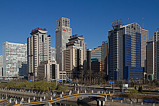 北京通惠河附近城市建筑