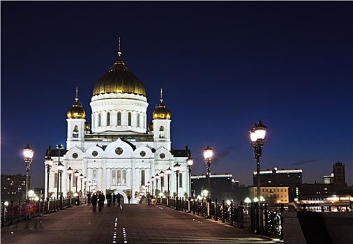 大教堂,耶稣,光亮,黄昏,莫斯科,俄罗斯