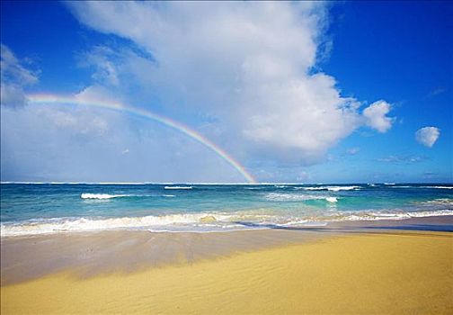 夏威夷,毛伊岛,彩虹,海滩
