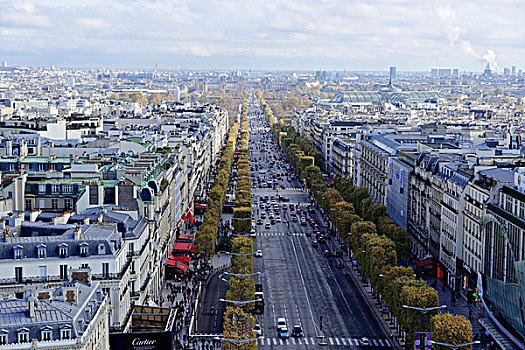 风景,拱形,道路,香榭丽舍大街,巴黎,法国,欧洲