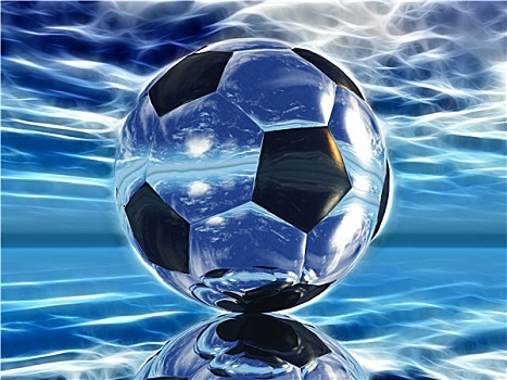 足球,蓝色背景