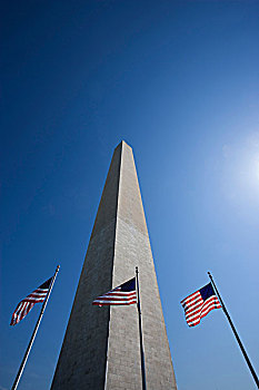 美国,华盛顿,美国国旗,华盛顿纪念碑