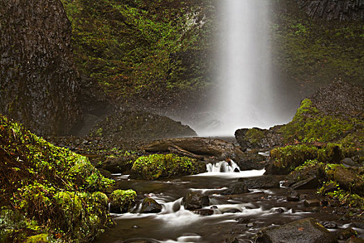 拉图来尔瀑布,溪流,人,州立公园,哥伦比亚峡谷,俄勒冈,美国