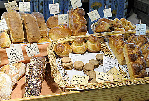 法国,勃艮第,面包,出售,市场