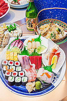 日本,本州,东京,海鲜,餐馆,塑料制品,食物,展示