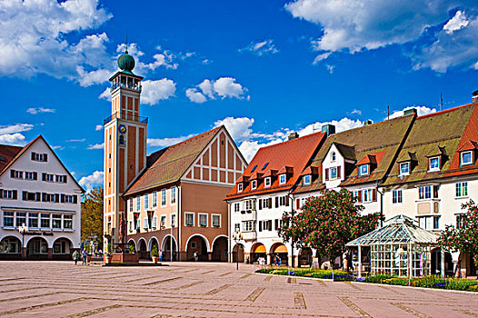 市政厅,市场,佛洛伊登希塔特,黑森林,巴登符腾堡,德国,欧洲