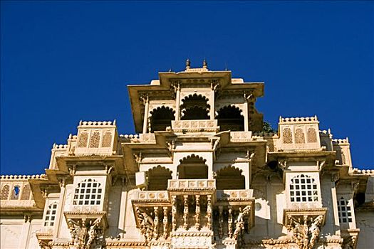 建筑,城市,宫殿,早晨,城市宫殿,乌代浦尔,拉贾斯坦邦,印度