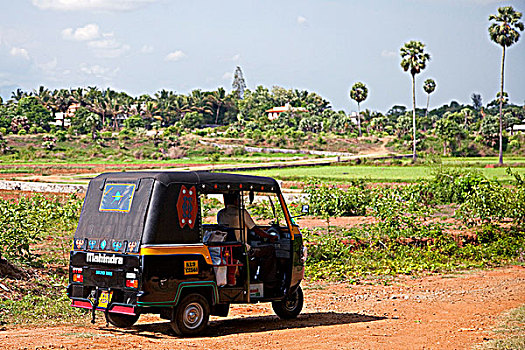 印度,嘟嘟车,乡村,靠近