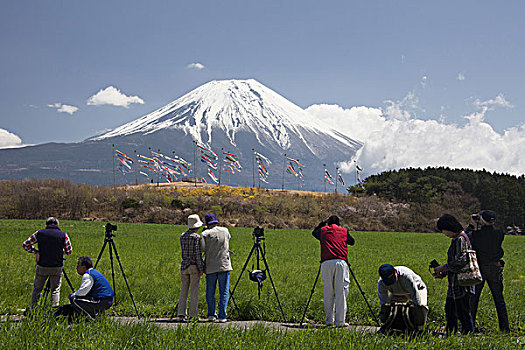 日本,摄影师,孩子,节日,鲤帜,富士山