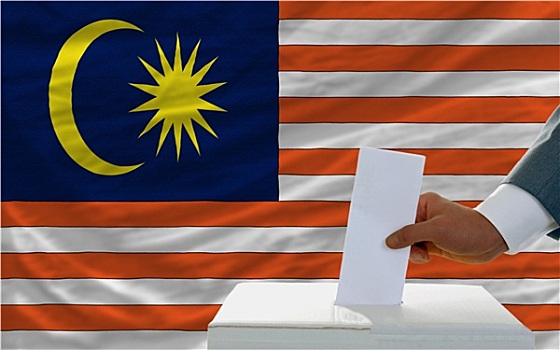男人,投票,选举,马来西亚,正面,旗帜