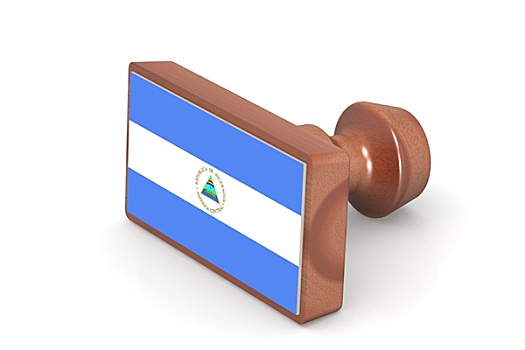 木质,图章,尼加拉瓜,旗帜