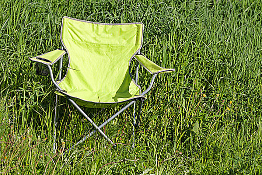绿色,折叠椅,草地