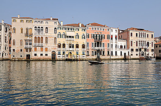汽艇,大运河,邸宅,区域,威尼斯,威尼托,意大利,欧洲