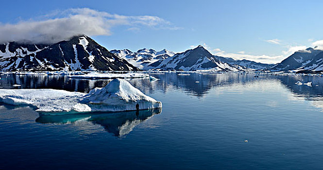 浮冰,岛屿,东方,格陵兰,北美