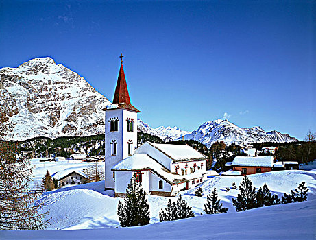 城镇,教堂,格林德威尔,瑞士