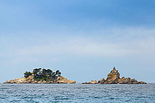 两个,岛屿,亚德里亚海,黑山
