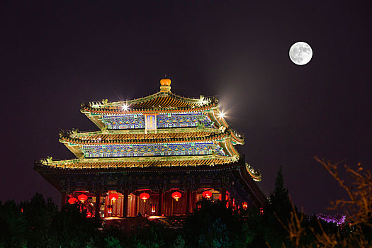 北京景山公园元宵节月亮