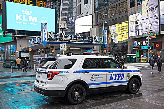 纽约,警察,巡逻车,时代广场
