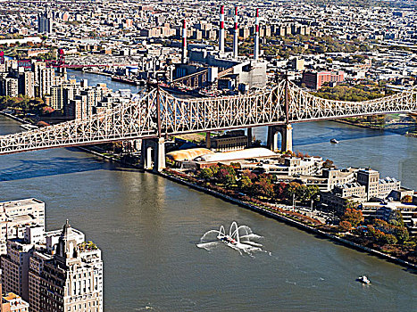 桥,河,岛屿,东河,曼哈顿,纽约,美国