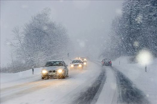 道路交通,冬天,下雪