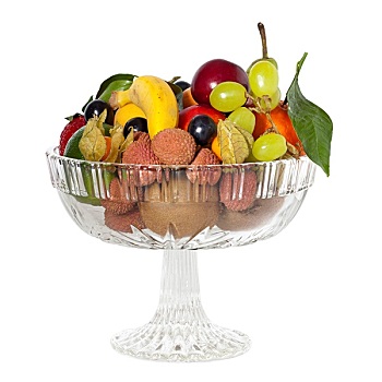 玻璃碗,水果