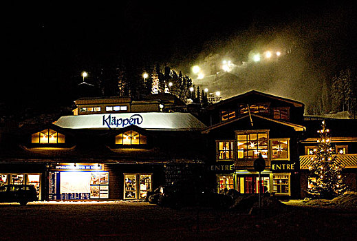 滑雪胜地,夜晚