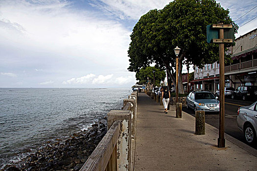 木板路,正面,街道,拉海纳,城镇,毛伊岛,夏威夷